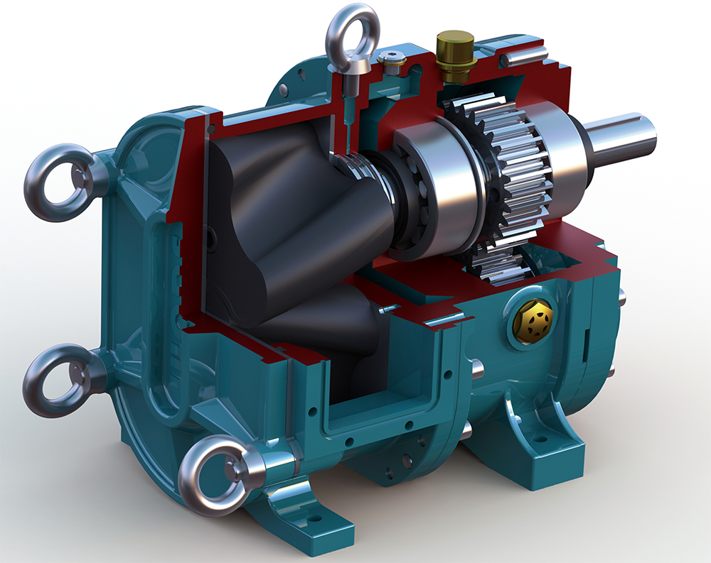 羅德橡膠包覆凸輪轉(zhuǎn)子泵內(nèi)部構成20180419